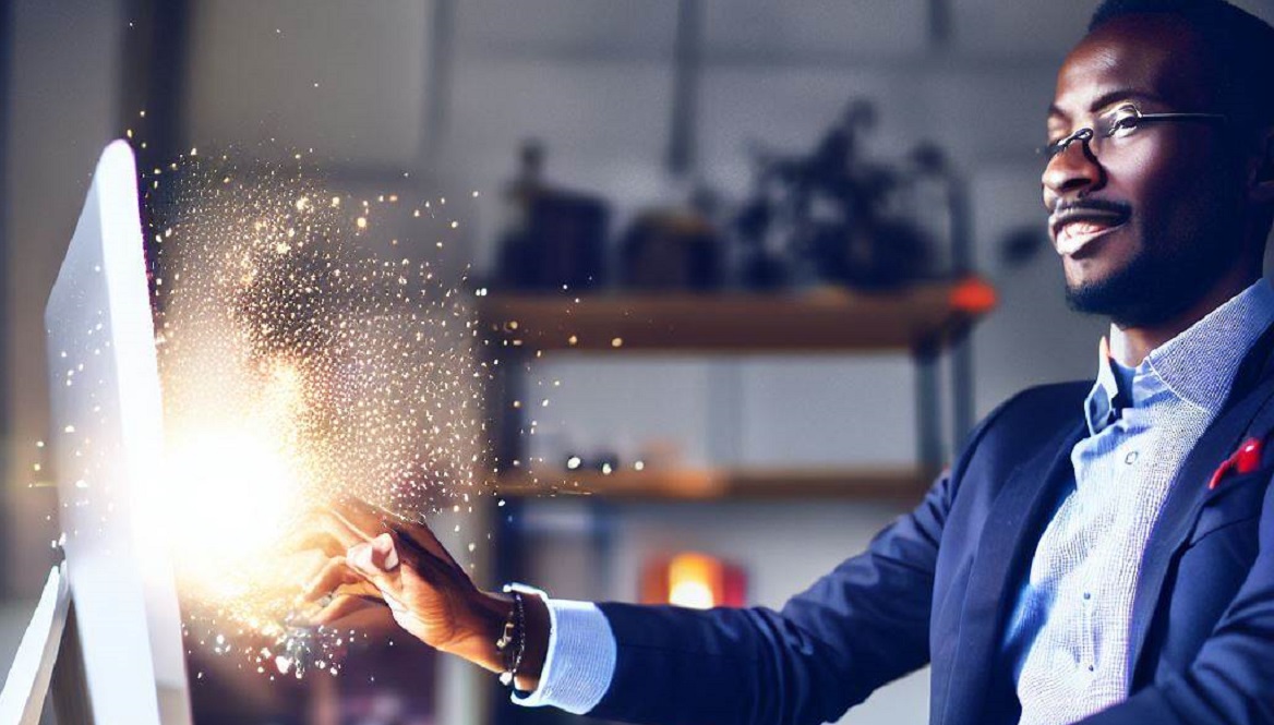 Entrepreneur creating magic with AI